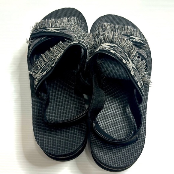 Free People x Teva Ceres Flatform Fringe Stappy Sandal Black boho size 9 - Picture 9 of 10